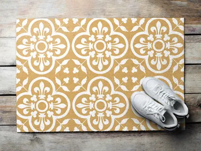 Produktbild von Fußmatte Aussen - Schuhmatte Haustür- Schmutzfangmatte Türvorleger - Outdoor Teppich Schmutzfänger - 60x40 cm - Geometrie -Ornamente