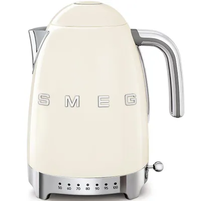 Produktbild von SMEG Wasserkocher mit Temperatureinstellung 50-100°C Edelstahl Kocher,2400,00 W, 360°Basis elektrischer Wasser Kocher mit Temperatureinstellung Creme