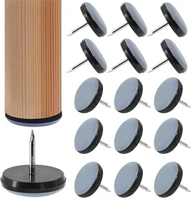 Image de Patins ronds pour meubles Ø 22 mm - Protection pour carrelage et parquets - Patins pour fauteuils, tables et lits - Lot de 30 pièces