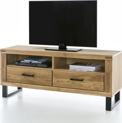 Produktbild von TV-Lowboard TV-Kommode Klara Wildeiche geölt Teilmassiv