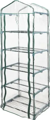FLO Mini-Gewächshaus 5 Ebenen, 69 x 49 x 200 cm, PVC-Material