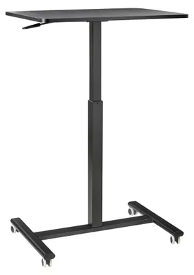 Zdjęcie produktu dla BELIANI Regulowane mobilne biurko stolik pod laptopa blat czarny stalowa rama 65 x 48 cm ręczna zmiana wysokości nowoczesny design biuro