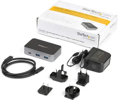 Obrázek produktu pro StarTech.com HB31C2A1CGS, USB 3.2 Gen 2 (3.1 Gen 2) Type-C, RJ-45, USB 3.2 Gen 2 (3.1 Gen 2) Type-A, USB 3.2 Gen 2 (3.1 Gen 2) Type-C, 10000 Mbit/s, Černá, Šedá, Hliník, Plast, Připojení, Výkon