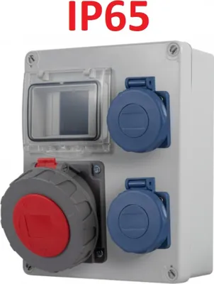 Produktbild von IP65 Stromverteiler Wandverteiler Steckdosen verdrahtet Modulen Anzahl -4 CEE 1x32A 2x230V