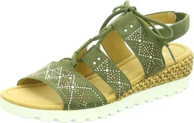 Produktbild von Gabor Damen Sandalen aus olivgrünem Leder 36