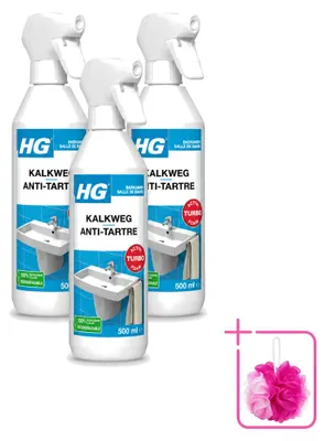 Produktbild von 3 x HG Kalkweg-Schaumspray – Entfernt Kalk schnell – 500 ml - Sparpackung - 3 Stücke