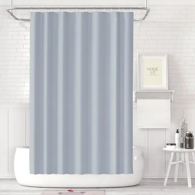 Produktbild von Duschvorhang 180x200 cm Grau Hellgrau PEVA Wasserdicht Anti-Schimmel Inkl. 12 Ringen