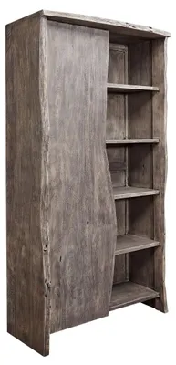 Produktbild von MASSIVMOEBEL24.DE Regal Akazie 105x45x204 grau lackiert PURE ACACIA #910