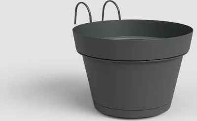 Obrázok produktu pre Artevasi Kvetináč CAPRI, závesný, na balkón, 20 cm, plast, tmavosivý