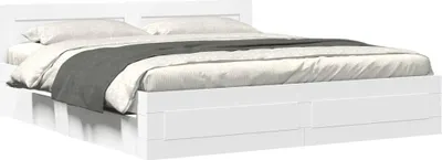 Produktbild von vidaXL Bettgestell mit Kopfteil ohne Matratze Weiß 200x200 cm