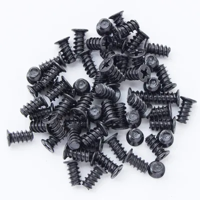 Image de 200 vis en zinc noir pour boîtier d'ordinateur