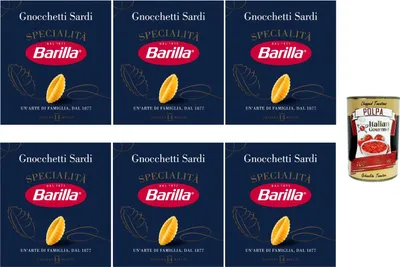 Produktbild von Barilla Gnocchetti Sardi Specialità 6×500 g – Hartweizenpasta aus Italien, sardische Muschelnudeln, al dente in 14 Min, Vorratspack – authentische Pasta + Italian Gourmet polpa