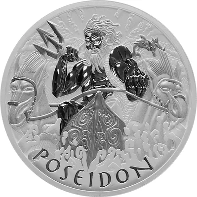 Zdjęcie produktu dla 1 uncjowa srebrna moneta Bogowie Olimpu - Posejdon 2021 Bogowie Olimpu Srebro 999