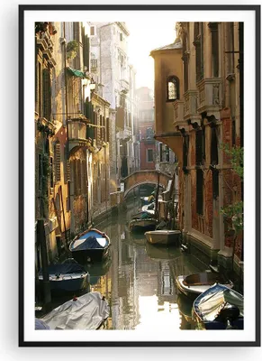 Produktbild von Gerahmtes Poster - Schwarzer Rahmen - Venedig Brücke Wasser Haus - 70x100 cm - Wand Bild - Wanddeko - Wandbilder - Wandposter - Bilderrahmen - Bilder - Kunstdruck - Wandbild - P2BPA70x100-2532