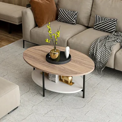 Immagine prodotto di In And OutdoorMatch tavolino Jermaine - 36 x 90 x 60 cm - rovere bianco e nero - truciolato e metallo - design elegante