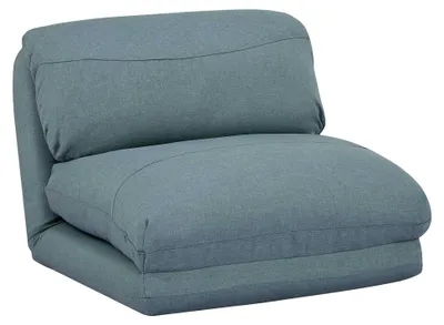 Produktbild von Schlafsessel, Schlafsofa Funktionssessel Klappsessel Relaxsessel, Stoff/Textil - grau-blau