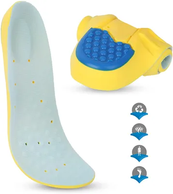Produktbild von COOL-i® Gel-Sport-Einlegesohlen – Massage Schuheinlagen mit Fußgewölbestütze & Stoßdämpfung – Komfort-Einlagen für Laufen, Wandern & Alltag (EU42-45)