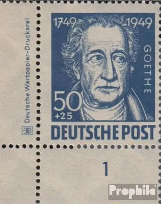 Produktbild von Briefmarken Sowjetische Zone (All.Bes.) 1949 Mi 237DZ mit Druckereizeichen postfrisch Goethe