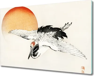 Produktbild von Coloray Kochplattenabdeckung Herdabdeckplatte 80x52 cm Hackbrett Schneidebrett Küchenbrett - Tier Vogel Sonne