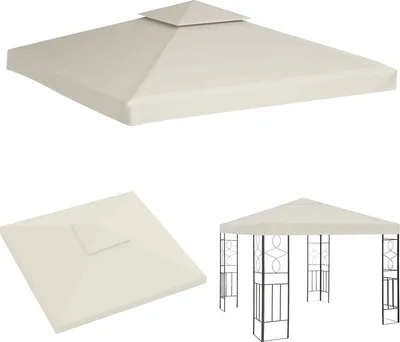 Obrázok produktu pre Fiqops náhradná strecha pavilónu strecha pre záhradný pavilón strešná plachta PVC 3x3M pre párty stan