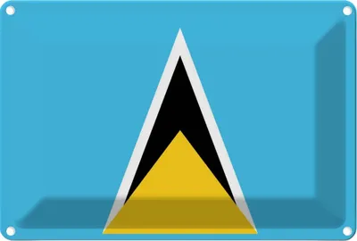 Produktbild von vianmo Blechschild 12x18 cm Saint Lucias Lucia Flagge Fahne Wappen