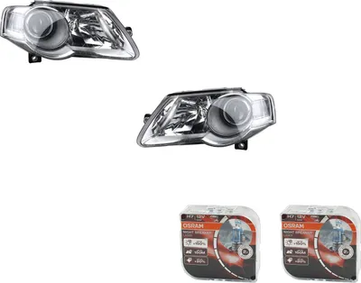 Productafbeelding van Koplampen + Osram Night Breaker Laser, geschikt voor VW Passat, set van 3 stuks (links en rechts), onderdeelnummers: 3C0941005J, 3C0941005AA, 3C0941005, 3C0941005C, 3C0941005M, 3C0941006J