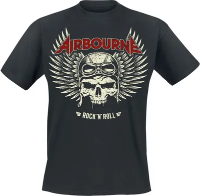 Produktbild von Airbourne T-Shirt Herren Red Logo Mono Scorch schwarz S