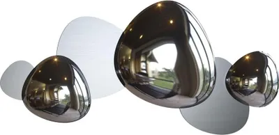 Produktbild von Wandleuchte LED Edelstahl Metall 79 cm breit Nickel warmweißes Licht 3000 K 550 lm Modern
