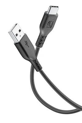 Produktbild von Cellularline Power Cable 120cm - USB-C USB-C-Kabel zum Laden und für die Datenübertragung, 1,2 m, USB A, USB C, Schwarz
