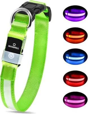 Produktbild von Leuchthalsband Hund, Hundehalsband Leuchtend Aufladbar, LED Halsband für Hunde Leuchtband Einstellbar Wasserdicht mit 3 Lichtmodi Sicherheit Kleine