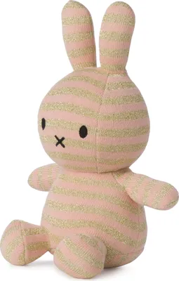 Produktbild von Nijntje & Miffy Kuscheltier Bon Ton Toys stripe pink gold Biobaumwolle 23 cm
