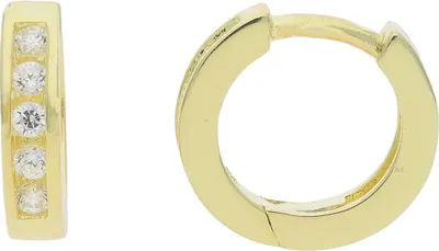 Produktbild von Creolen Silber 925 Gold plattiert Zirkonia JL10-06-3004 JuwelmaLux