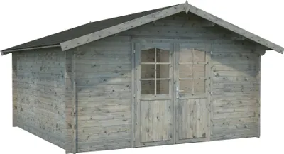 Produktbild von Palmako Gartenhaus Lotta 13,9 m² - 34 mm Grau tauchimprägniert