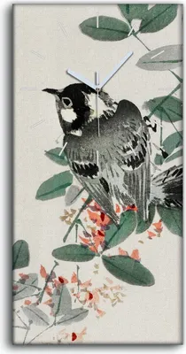 Produktbild von Leinwand Wanduhr Wandkunst Uhr 30x60 Malerei Asiatische Zweige Tier Vogel Kunst - weiße Hände