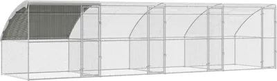 Zdjęcie produktu dla vidaXL Klatka dla kurczaków 4 szt. Srebrna 800 x 200 x 200 cm Stal i PE