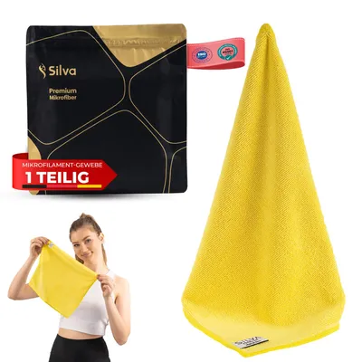 Produktbild von Silva Premium Mikrofasertücher für die Küche – Kratzfreies Reinigungstuch mit hoher Saugfähigkeit | Für hartnäckige Flecken & streifenfreie Fenster