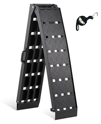 Productafbeelding van Oprijplaat - Aluminium - 680 kg - Opvouwbaar - Zwart - 228 x 28 cm