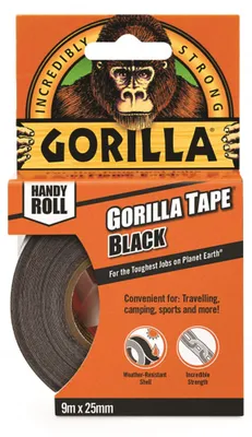 Obrázok produktu pre Gorilla Tape Handy Roll čierna extra silná lepiaca páska 9,14 m × 25 mm