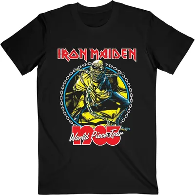Produktbild von Iron Maiden - "World Piece Tour ´83 V.2." T-Shirt für Herren/Damen Uni RO1002 (XL) (Schwarz)