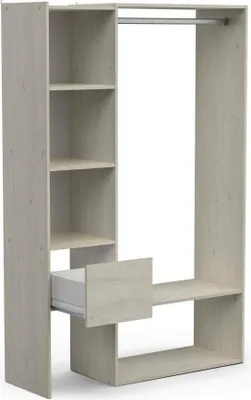Immagine prodotto di Dmora Guardaroba Grande Tsuruhime 39.6x183h cm Marrone Rovere, Appendiabiti un Cassetto