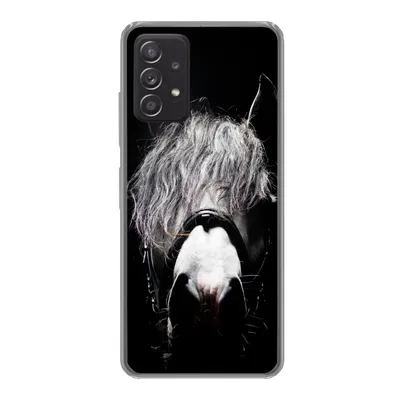 Produktbild von MuchoWow® Handyhülle Schutzhülle Hülle für Samsung Galaxy A33 5G Pferd - Porträt - Schwarz - Weiß Silikon Softcase Handy Hülle - Kartenhalter
