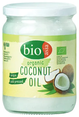 Produktbild von BIOASIA Kokosöl, kaltgepresst, naturbelassen ohne Zusatzstoffe, veganes Fett