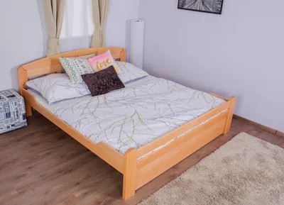Produktbild von Doppelbett "Easy Premium Line" K5, inkl. 1 Abdeckblende 180 x 200 cm Buche Vollholz massiv Natur