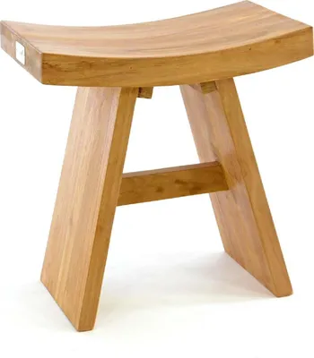 Produktbild von VCM Hocker | behandeltem Teakholz Sitzhocker Holzhocker | Maße B. 45cm x H. 47cm x T. 29cm