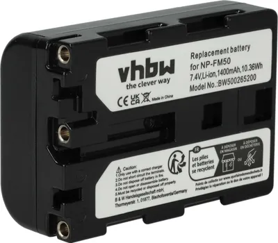 Produktbild von vhbw Akku kompatibel mit Sony A-100, D-SLR A100 Kamera (1400 mAh, 7,4 V, Li-Ion)