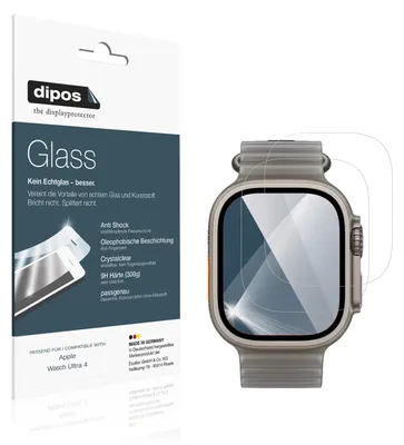 Obrázek produktu pro 2x ochranná fólie pro Apple Watch Ultra 4 - nárazuvzdorná fólie 9H, sklo z plastu (dipos Glass)