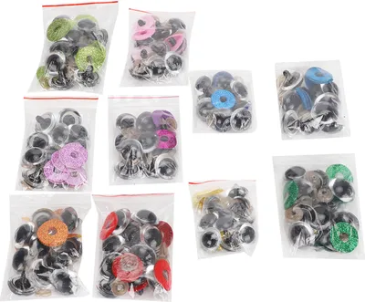 Produktbild von Plastové oči pre bábiky s farebnými trblietavými podložkami, bezpečnostné oči pre DIY plyšové hračky, medvedie remeslo (24 mm)