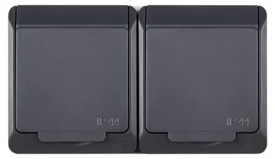 Zdjęcie produktu dla Elektroplast Socket Hermes 2Pl Antracit Ip44 0325-07