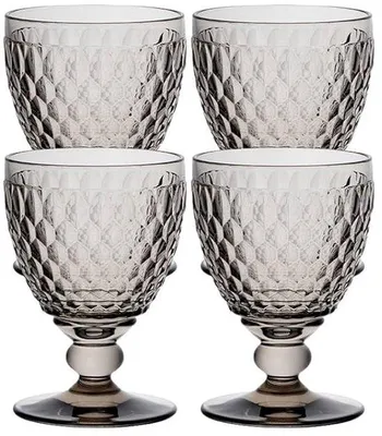 Produktbild von Kristallweingläser - Facetmuster - 4er-Set - 310 ml - Kristallglas