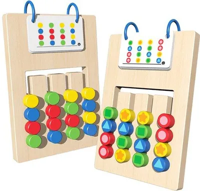 Produktbild von Holzspielzeug für Kleinkinder, doppelseitiges Farbwechselspiel, logisches Denken und Lernen, entwicklungsförderndes Spiel für 3-6 Jahre